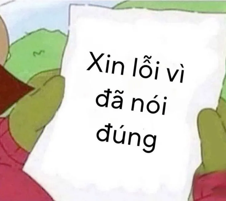 Ảnh meme xin lỗi – khi bạn muốn hòa giải một cách dễ thương và hài hước.