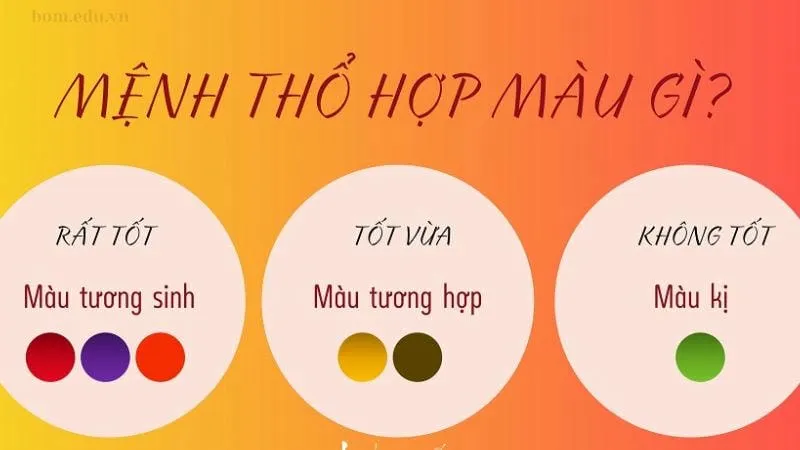 Màu sắc hợp cho người mệnh Thổ