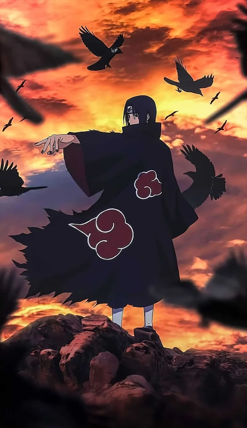 Ảnh nền Itachi đẹp mắt, thể hiện sự lạnh lùng và quyền lực của nhân vật nổi tiếng này