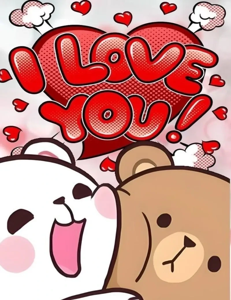 Chia sẻ tình yêu anime qua i love you meme dễ thương.