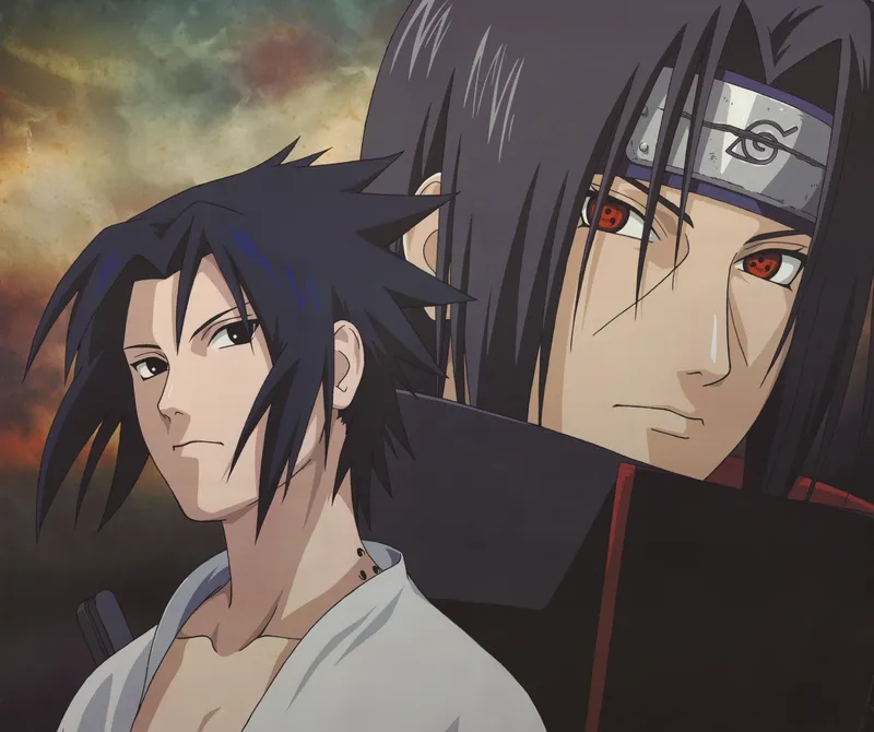 Hình ảnh Itachi sắc nét, phản ánh ánh sáng huyền bí và đậm tính cách của nhân vật này trong Naruto