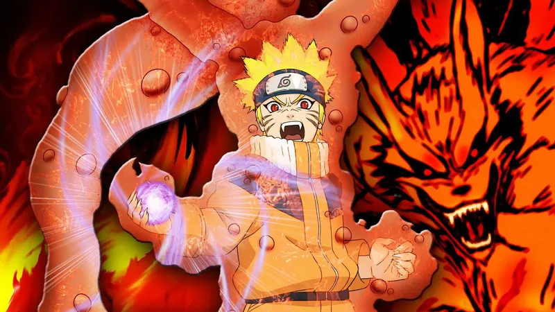 Hình Naruto và Cửu Vĩ trong khoảnh khắc đáng nhớ của anime