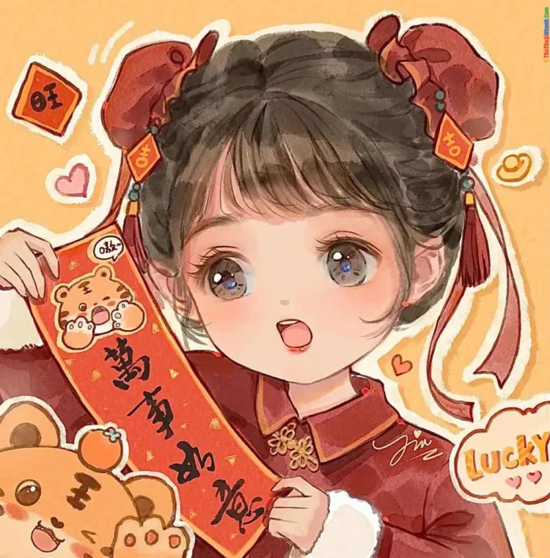 Chào đón mùa xuân rộn ràng với avatar ngày Tết cute đầy màu sắc.