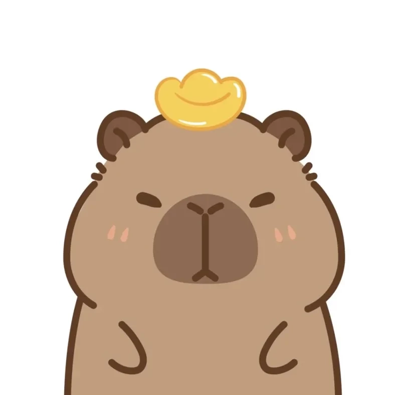 Ảnh capybara meme cute siêu dễ thương, phù hợp làm avatar.