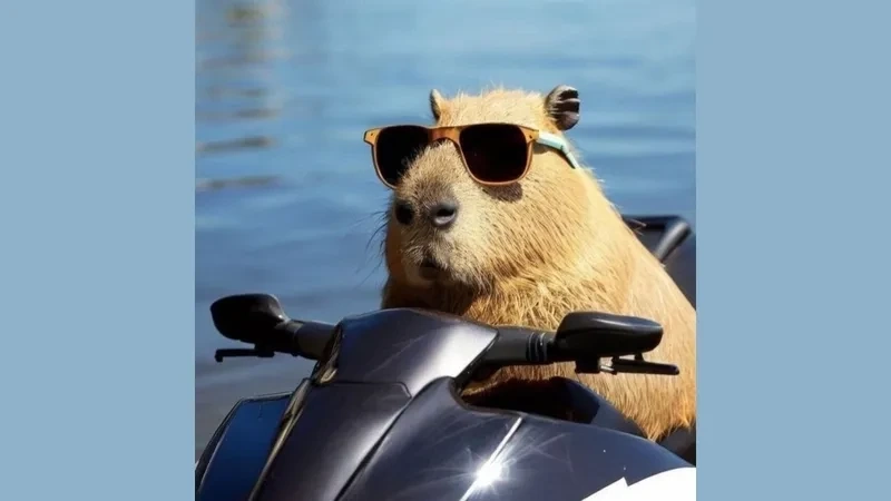 Capybara anime meme phong cách độc lạ, đậm chất hoạt hình.