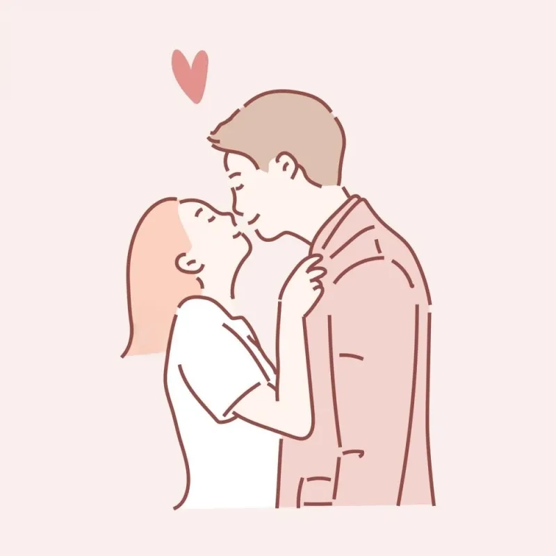 Kiss meme cute thể hiện những nụ hôn ngọt ngào và dễ thương.