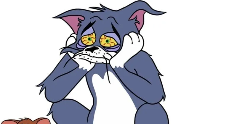 Tom funny face meme, biểu cảm hài hước đỉnh cao của mèo Tom từ Tom and Jerry.