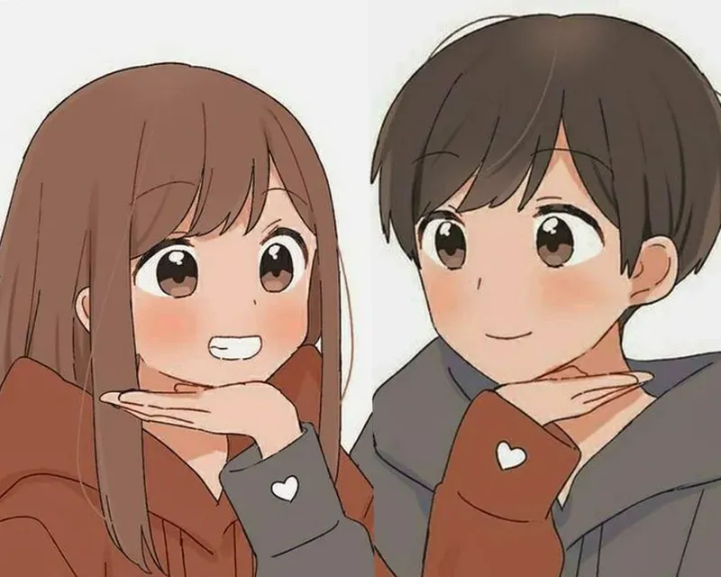 Hình ảnh cặp đôi yêu nhau anime cute truyền tải sự yêu thương ngọt ngào, đầy cảm xúc