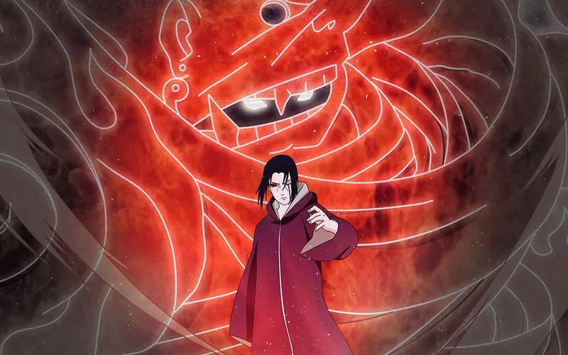 Hình nền Sharingan Itachi nổi bật với đôi mắt đỏ rực, là lựa chọn lý tưởng cho fan hâm mộ