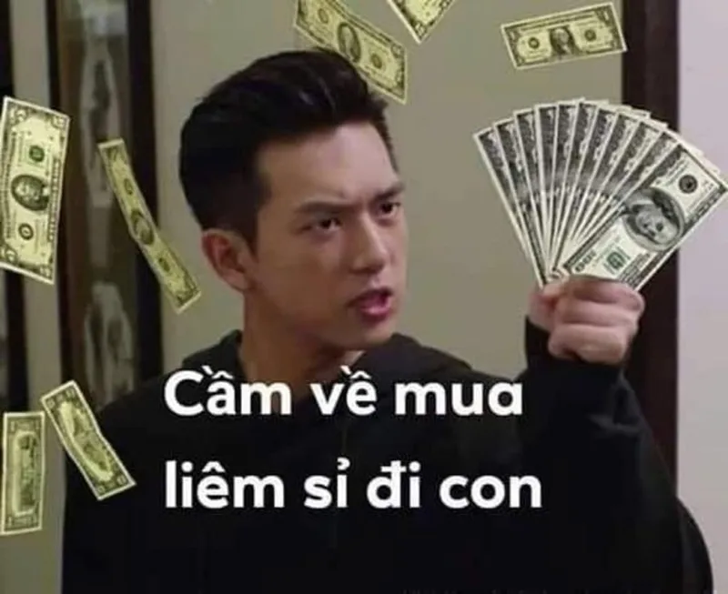 Meme mèo cầm tiền, dễ thương quá đi!