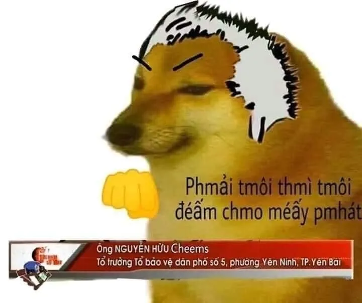 Ảnh meme Cheems cầm súng cực kỳ hài hước, chắc chắn bạn sẽ cười