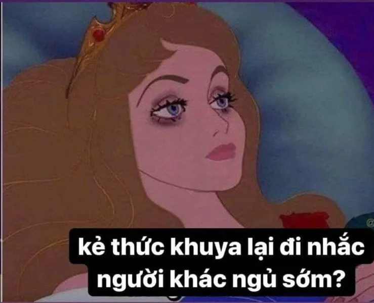 Meme cay cú không ngủ được hài hước và đầy thú vị