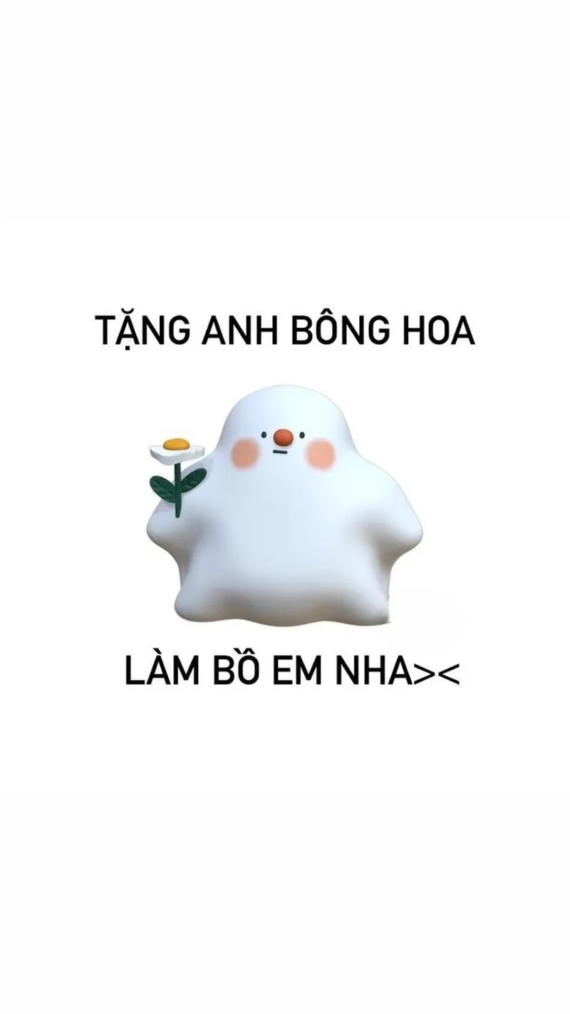 Tặng em bông hoa meme, món quà ngọt ngào và dễ thương.