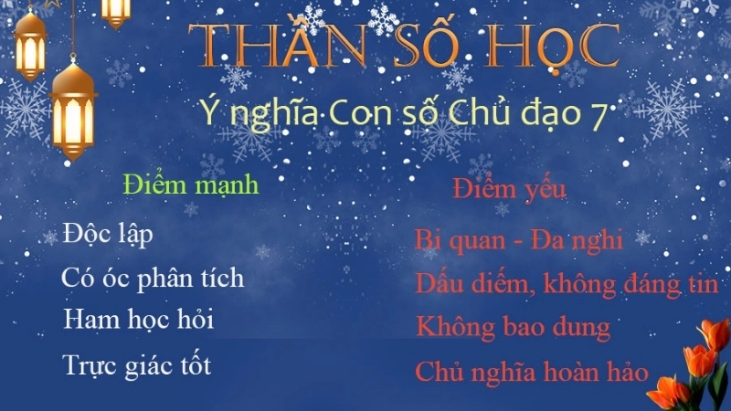 Ý nghĩa con số chủ đạo 7 trong thần số học