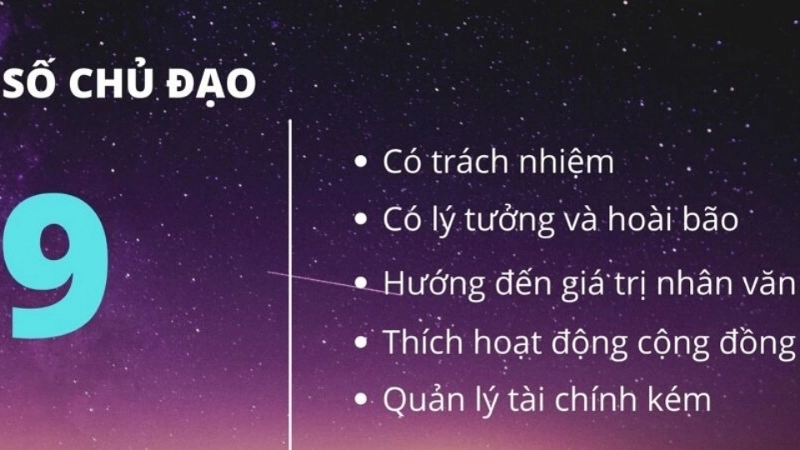 Ý nghĩa con số chủ đạo 9
