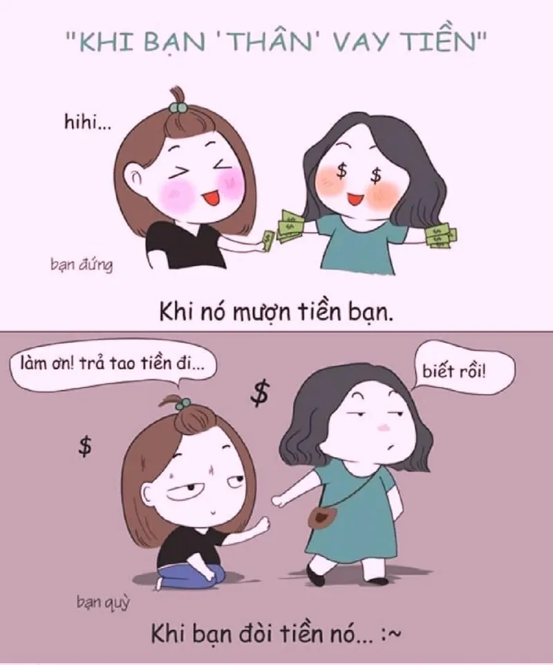 Ai cũng từng trải qua lúc khó xử với meme vay tiền bạn hài hước