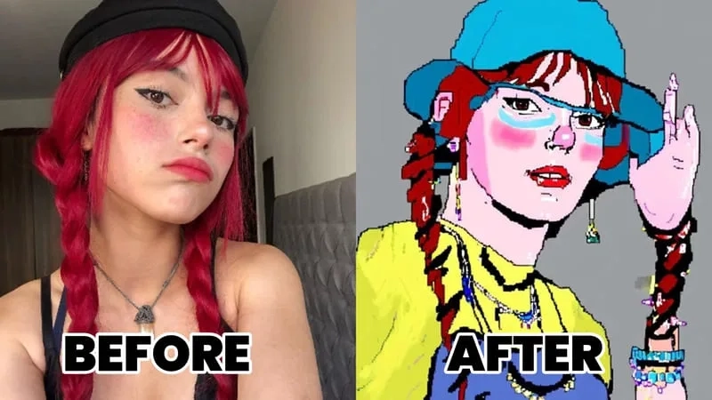 So sánh ấn tượng trong meme trước và sau makeup đầy sáng tạo