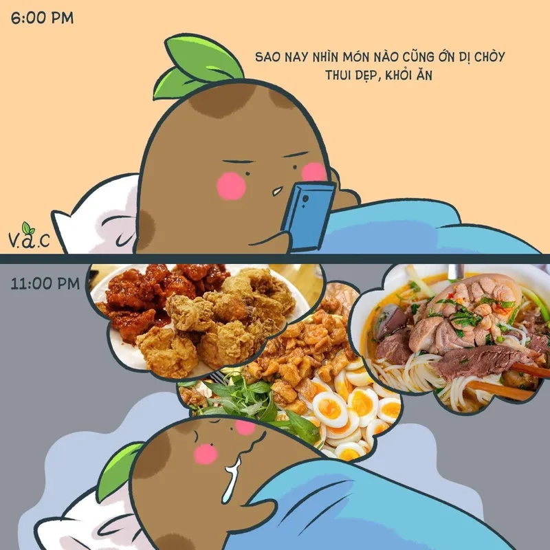 Thức khuya cùng những meme ăn đêm vui nhộn