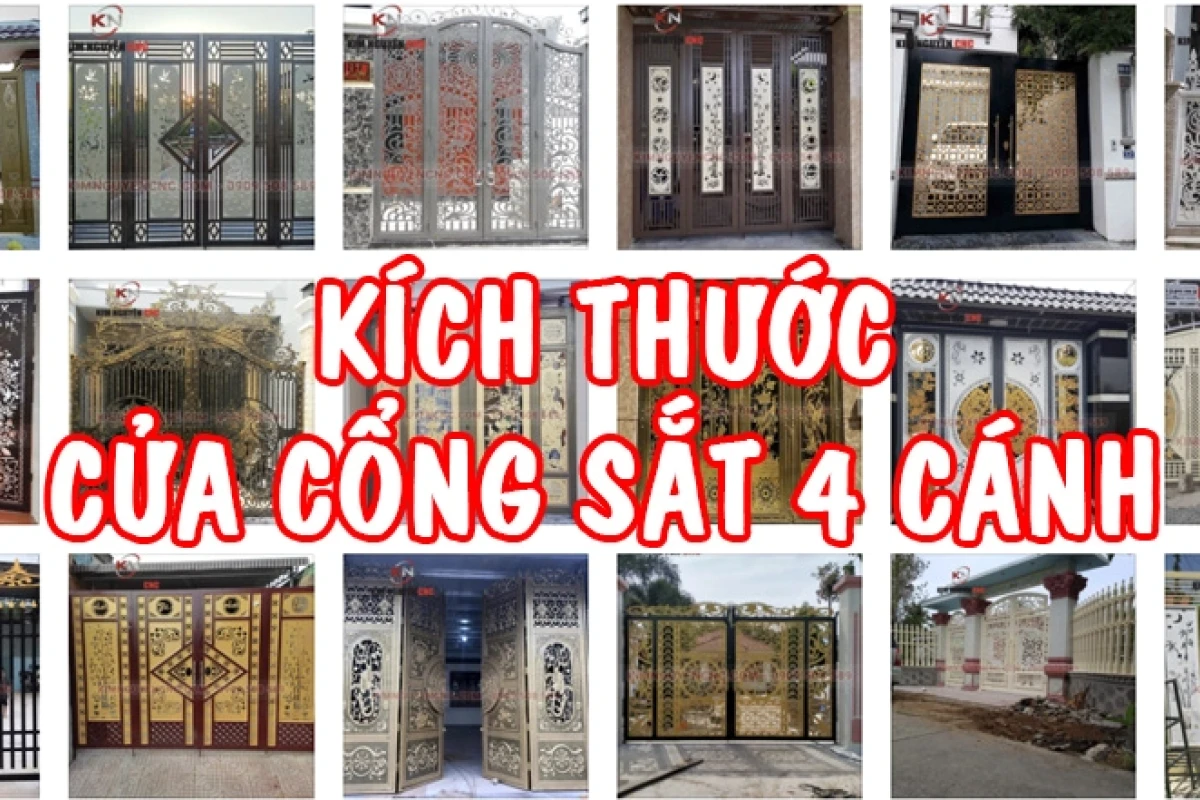 Kích Thước Cổng Sắt 4 Cánh Chuẩn Phong Thủy Mang Tài Lộc 2026