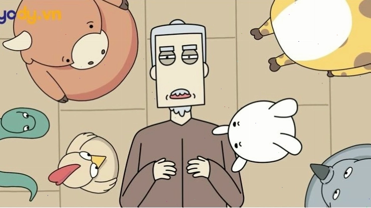 Ảnh thỏ bảy màu meme đang ngủ, thể hiện sự lười biếng