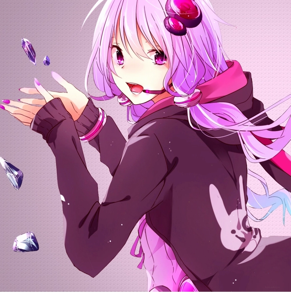 Avatar anime nữ màu hồng với mái tóc dài và biểu cảm dịu dàng