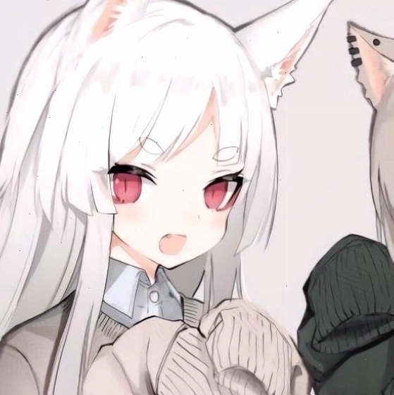 Avatar anime nữ tóc trắng đầy quyến rũ, nổi bật trên nền đen trắng