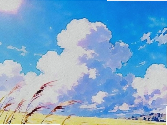 Avatar anime nữ với bầu trời u ám