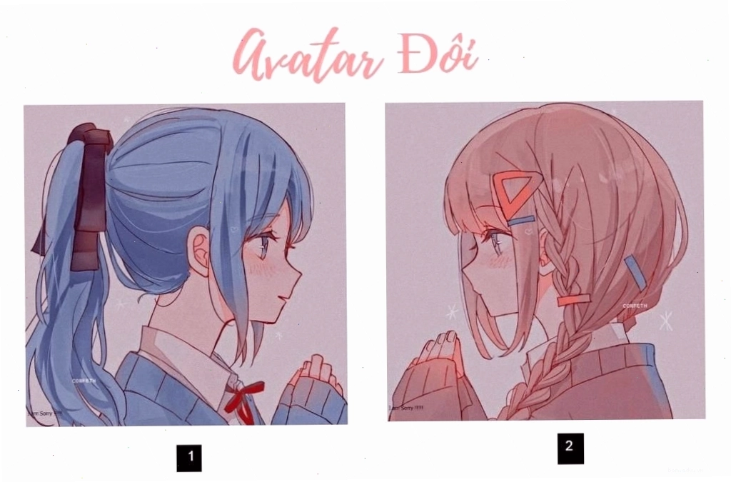 Avatar đôi nữ chibi ngầu