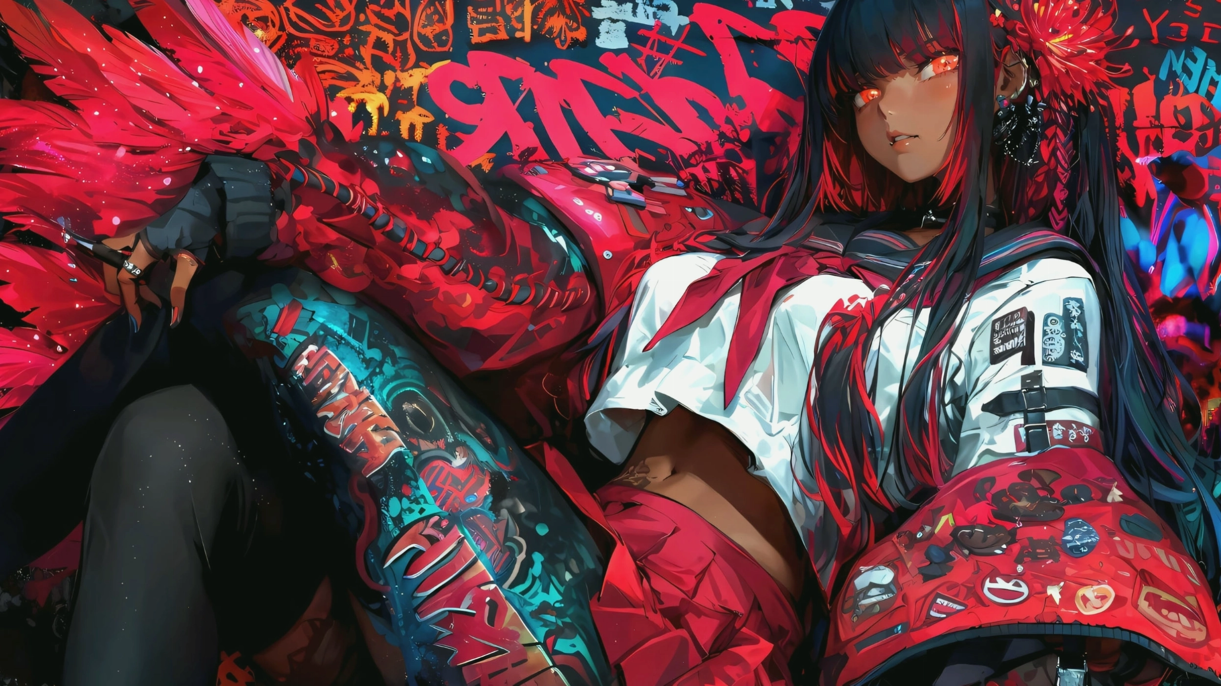 Avatar hoa hướng dương phong cách anime đầy màu sắc