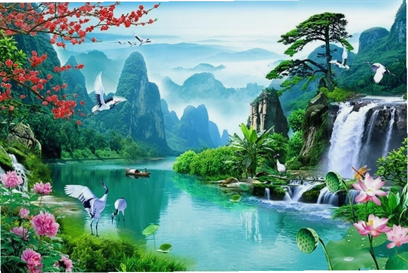 Avatar thiên nhiên phong cảnh 3D hùng vĩ với núi non trùng điệp và bầu trời bao la