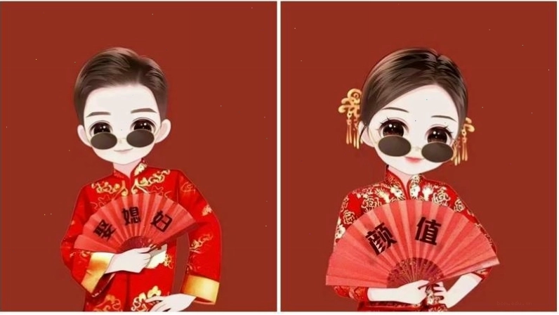 Cặp bạn thân tạo dáng chất cùng trang phục Tết