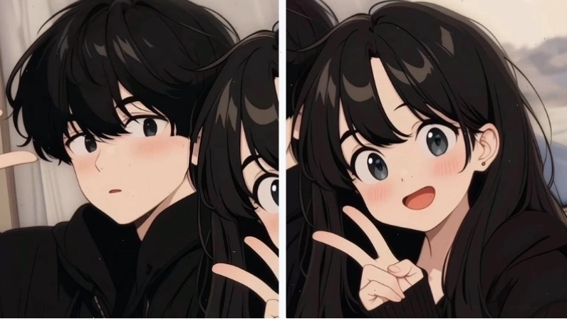 Cặp đôi anime đáng yêu thể hiện tình cảm ngọt ngào
