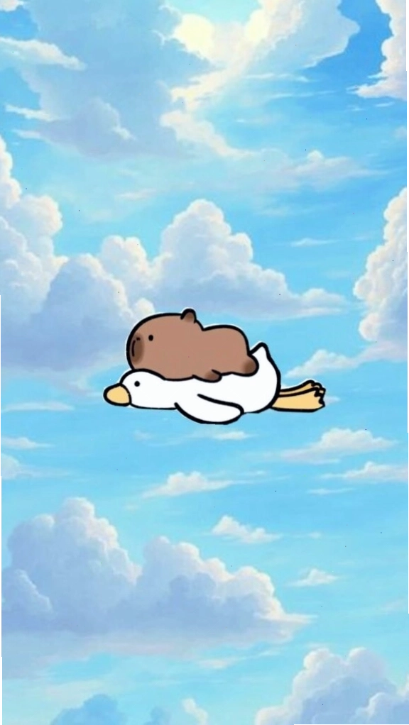 Capybara lướt mây trắng