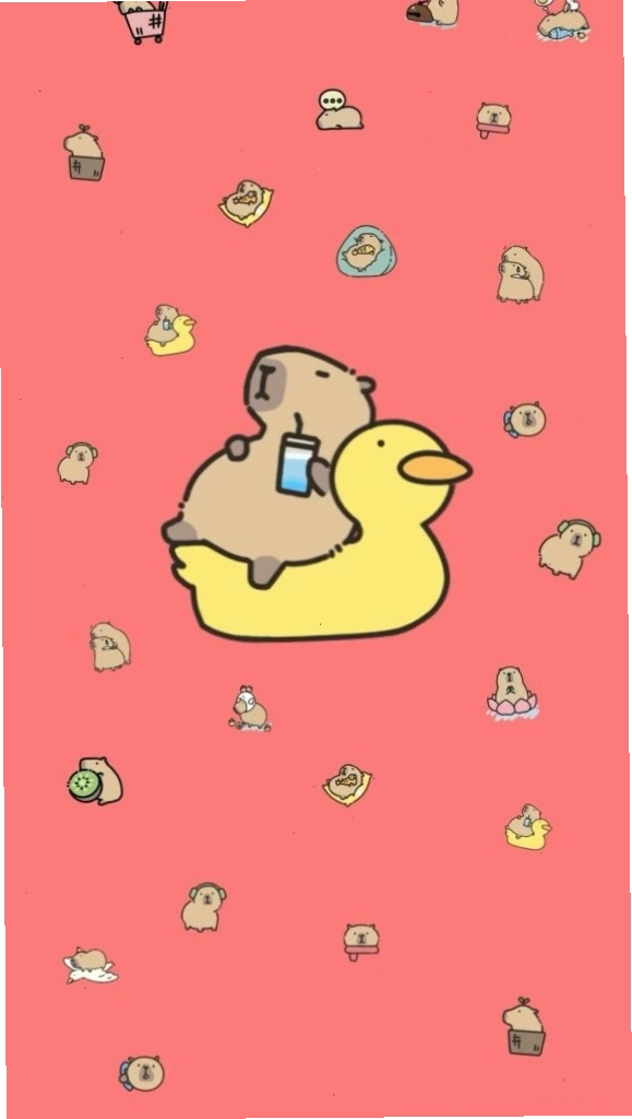 Capybara thư giãn trên phao vịt