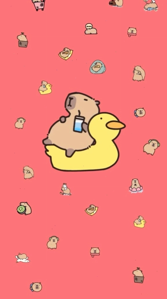 Capybara thư giãn trên phao vịt làm avatar