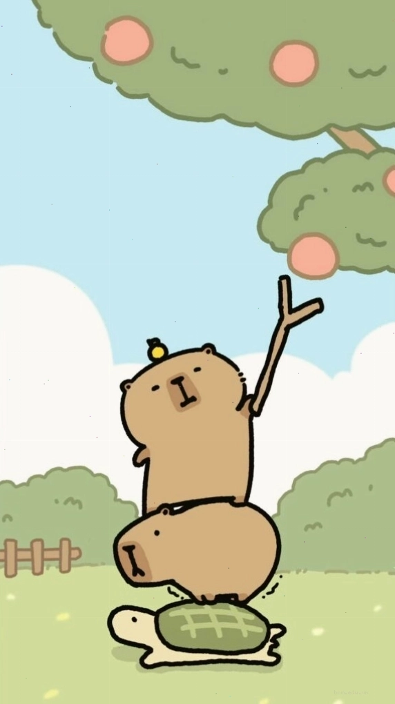 Capybara xếp chồng lên rùa hái quả làm avatar