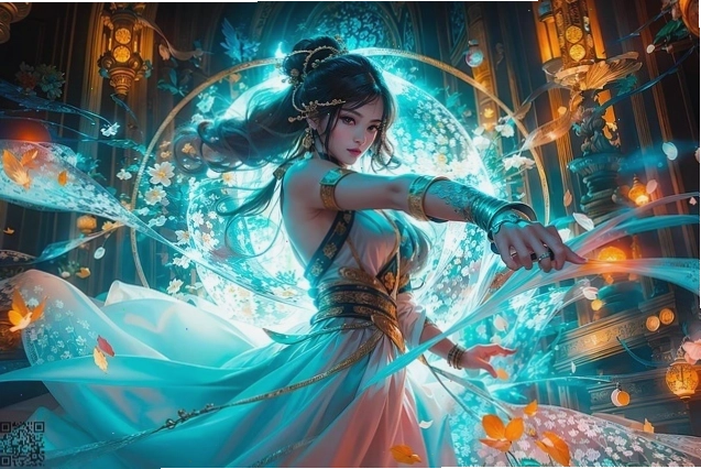 Cô gái anime dễ thương với mái tóc hồng và đôi mắt to tròn