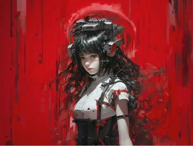 Cô gái anime với phong cách gothic bí ẩn và cuốn hút