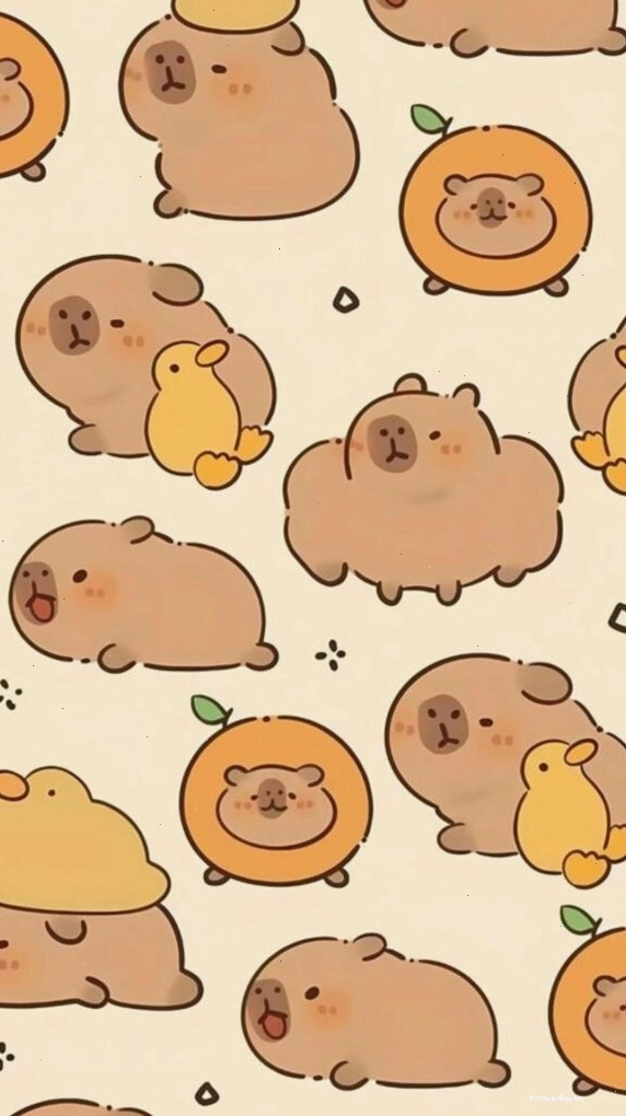 Đàn capybara và những chú vịt vàng nô đùa cùng nhau