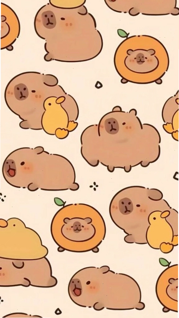 Đàn Capybara và vịt vàng