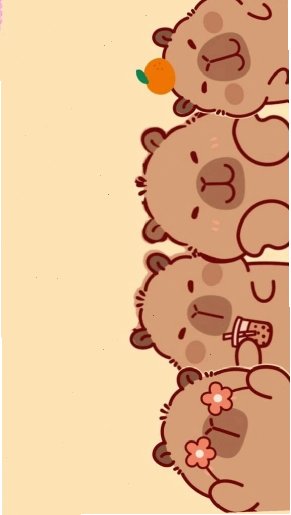 Đàn capybara xếp hàng dài với vẻ mặt vô tri đáng yêu