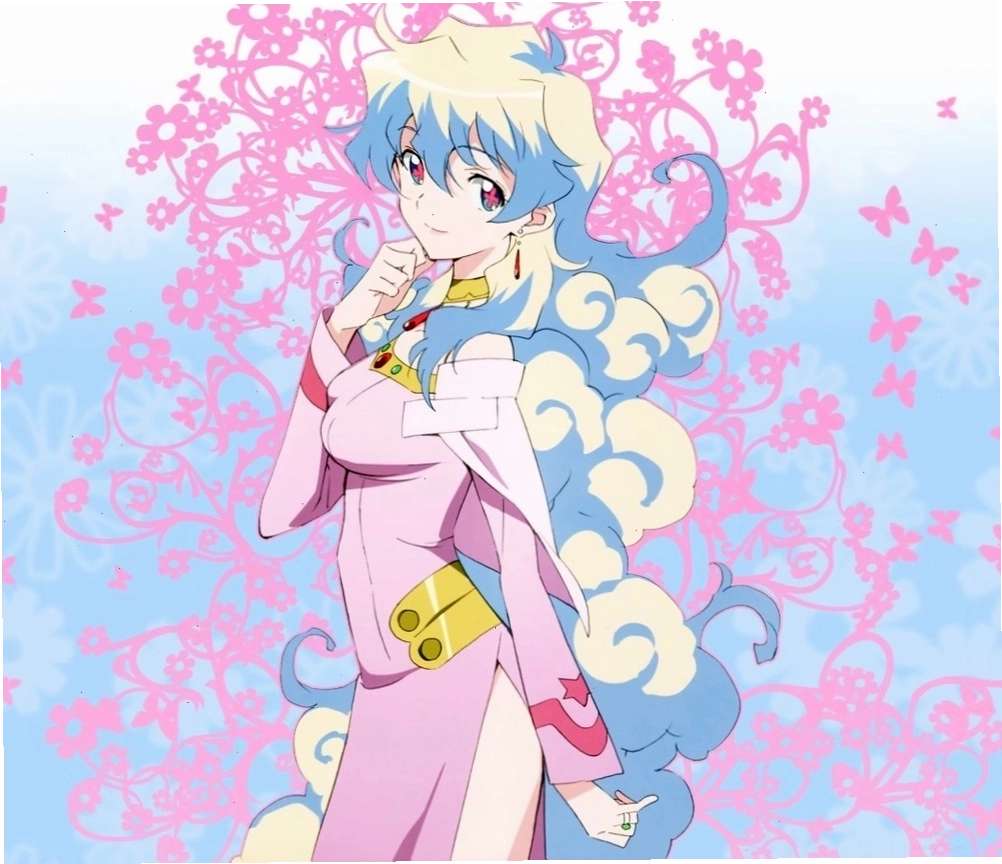 Hình ảnh anime màu hồng với ánh mắt lấp lánh và biểu cảm tinh nghịch