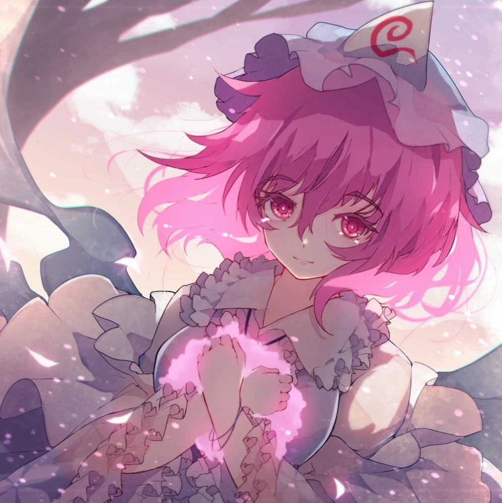 Hình ảnh anime nữ màu hồng lung linh với phụ kiện dễ thương