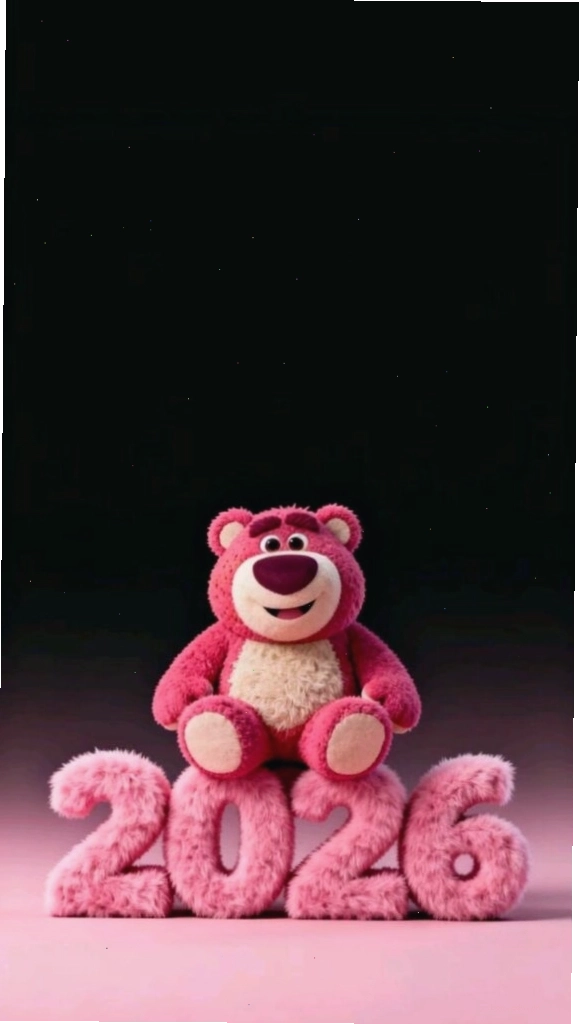 Hình nền gấu dâu Lotso màu hồng dễ thương