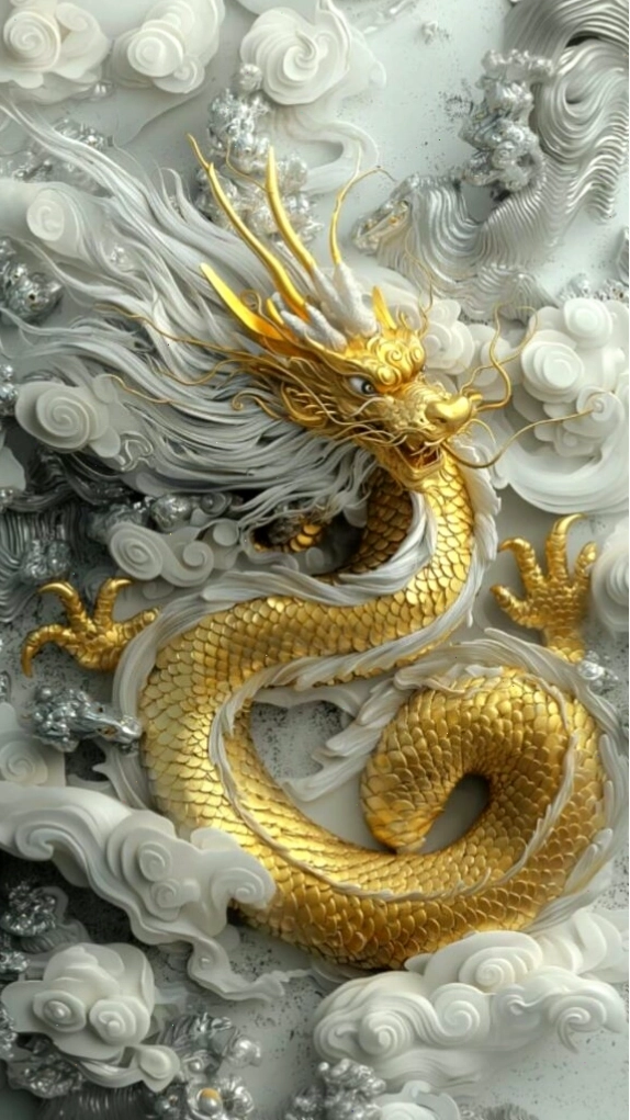 Hình nền rồng vàng uy quyền cho người mệnh Kim