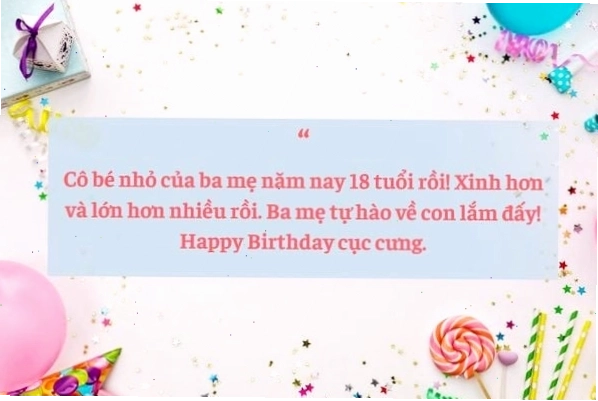 Lời chúc tuổi 18 cho con gái đầy ý nghĩa