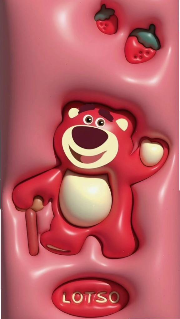 Lotso 3D nổi bật nền hồng bóng