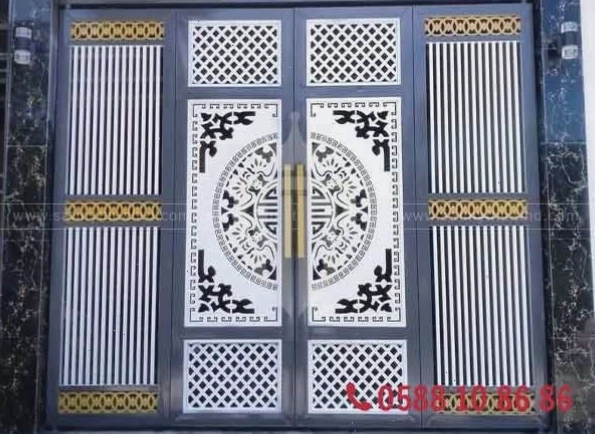 Mẫu cổng sắt 4 cánh CNC theo phong thủy
