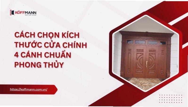 Mẫu cửa chính 4 cánh phong cách hiện đại cho biệt thự