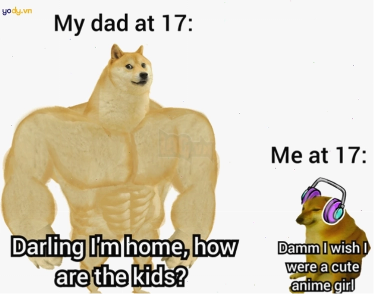 Meme Cheems vs Swole Doge cực bựa